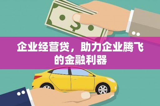秦淮企业经营贷，助力企业腾飞的金融利器