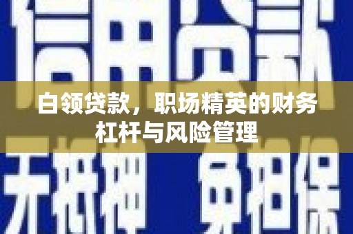 秦淮白领贷款，职场精英的财务杠杆与风险管理