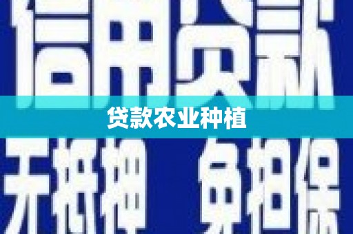 秦淮贷款农业种植