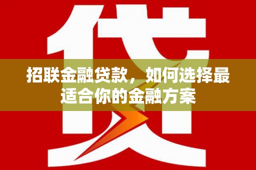 秦淮招联金融贷款，如何选择最适合你的金融方案