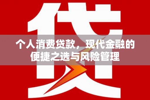 秦淮个人消费贷款，现代金融的便捷之选与风险管理