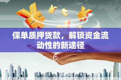 秦淮保单质押贷款，解锁资金流动性的新途径