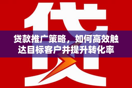 秦淮贷款推广策略，如何高效触达目标客户并提升转化率