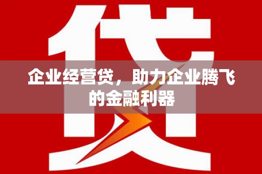 秦淮企业经营贷，助力企业腾飞的金融利器