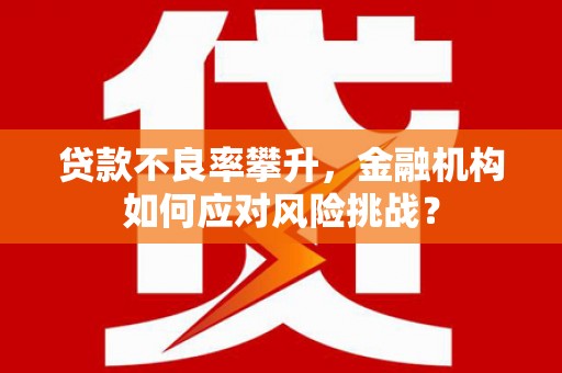 秦淮贷款不良率攀升，金融机构如何应对风险挑战？