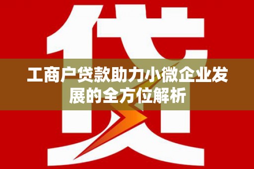 秦淮工商户贷款助力小微企业发展的全方位解析